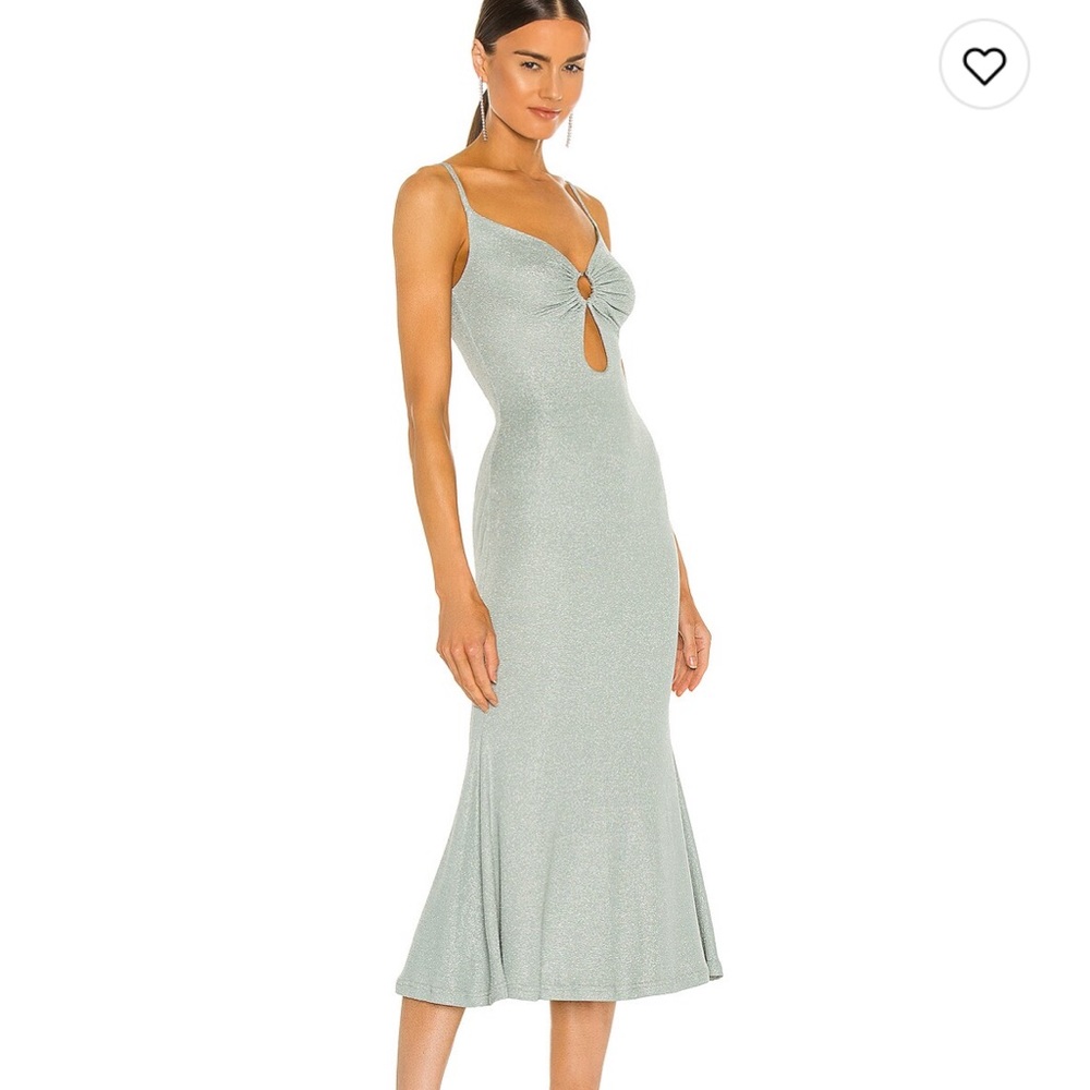 Josette Dress in Metallic Seafoam Revolve
